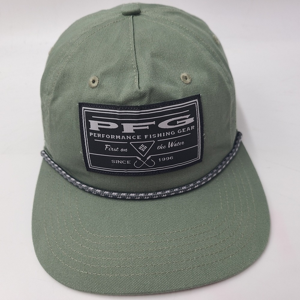 Columbia Hat Snapback (Fits Small) Green PFG Rope Performance Fishing Gear Patch